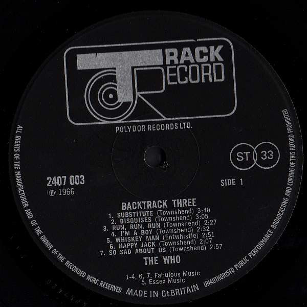 Buy Who* / Hendrix* : Backtrack 3 (LP, Comp) online for the lowest
