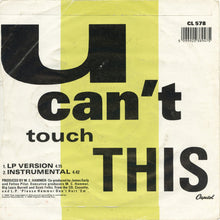 Load image into Gallery viewer, MC Hammer : U Can't Touch This (7", Single, Pap)