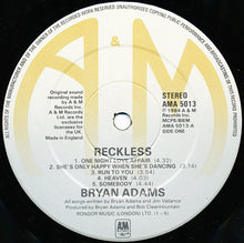 Load image into Gallery viewer, Bryan Adams : Reckless (LP, Album)