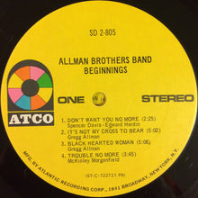 Load image into Gallery viewer, The Allman Brothers Band : Beginnings (2xLP, Comp, PR )