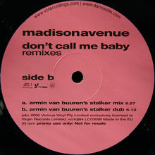 Load image into Gallery viewer, Madison Avenue : Don't Call Me Baby (Remixes) (2x12", Promo)