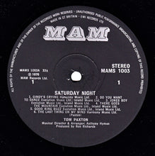 Load image into Gallery viewer, Tom Paxton : Saturday Night (LP, Album)