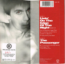 Load image into Gallery viewer, Iggy Pop : Livin' On The Edge Of The Night (7", Single, Sil)