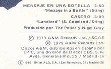 Load image into Gallery viewer, The Police : Message In A Bottle (7", Single)