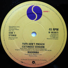 Load image into Gallery viewer, Madonna : Papa Don't Preach (12", Single, Dam)