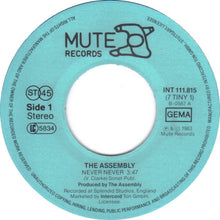 Load image into Gallery viewer, The Assembly : Never Never (7", Single, Red)