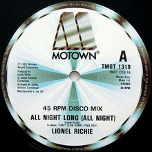 Load image into Gallery viewer, Lionel Richie : All Night Long (All Night) / Wandering Stranger (12", Single)