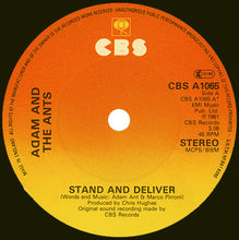 Load image into Gallery viewer, Adam And The Ants : Stand & Deliver! (7", Single, Pap)