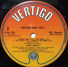 Load image into Gallery viewer, Black Sabbath : Heaven And Hell (LP, Album)