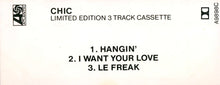 Load image into Gallery viewer, Chic : Hangin' (Cass, Single)