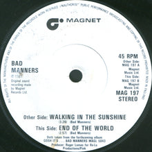 Load image into Gallery viewer, Bad Manners : Walking In The Sunshine (7", Single, Dam)