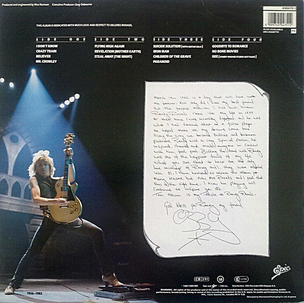Ozzy Osbourne Randy Rhoads Tribute CBS/Sony 35AP 3344~5