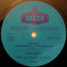 Load image into Gallery viewer, Mahler*, Israel Philharmonic Orchestra, Zubin Mehta : Symphony No. 4 (LP)