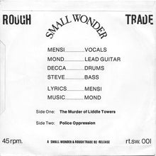 Load image into Gallery viewer, Angelic Upstarts : The Murder Of Liddle Towers (7", Single, RE)