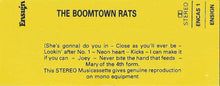 Load image into Gallery viewer, The Boomtown Rats : The Boomtown Rats (Cass, Album)