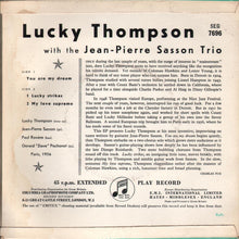 Load image into Gallery viewer, Lucky Thompson With The Jean-Pierre Sasson Trio : You Are My Dream (7", EP)