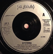 Load image into Gallery viewer, Def Leppard : Hysteria (7", Single, Sil)