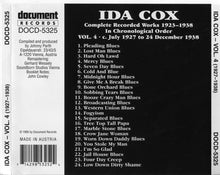 Load image into Gallery viewer, Ida Cox : Complete Recorded Works 1923-1938 In Chronological Order Volume 4 (1927-1938) (CD, Comp, RE)