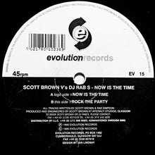Load image into Gallery viewer, Scott Brown V's DJ Rab S : Now Is The Time (12", Pic)