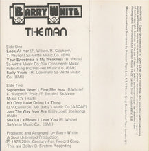 Load image into Gallery viewer, Barry White : Barry White The Man (Cass, Album)