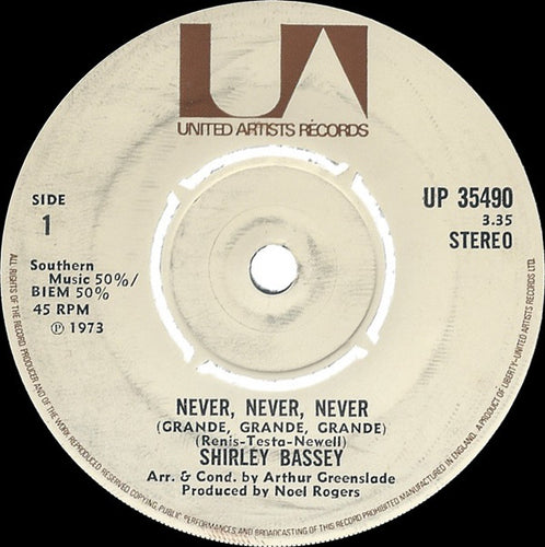 Shirley Bassey : Never, Never, Never (Grande, Grande, Grande)  (7