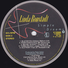 Load image into Gallery viewer, Linda Ronstadt : Simple Dreams (LP, Album, Gat)