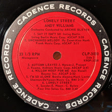 Load image into Gallery viewer, Andy Williams : Lonely Street (LP, Album, Mono)