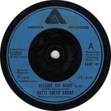 Load image into Gallery viewer, Patti Smith Group : Because The Night (7", Single, Com)