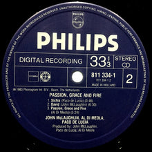 Load image into Gallery viewer, John McLaughlin, Al Di Meola, Paco De Lucia* : Passion, Grace & Fire (LP, Album)