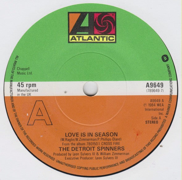 Buy Spinners Love Is In Season (7", Single) online for the lowest