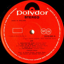 Load image into Gallery viewer, Crosby & Nash : Live (LP, Album)