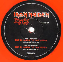 Load image into Gallery viewer, Iron Maiden : The Number Of The Beast (7", Single, Ltd, Red)
