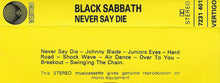 Load image into Gallery viewer, Black Sabbath : Never Say Die! (Cass, Album, Dol)