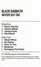 Load image into Gallery viewer, Black Sabbath : Never Say Die! (Cass, Album, Dol)