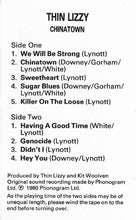 Load image into Gallery viewer, Thin Lizzy : Chinatown (Cass, Album)