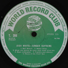 Load image into Gallery viewer, Josh White : Singer Supreme (LP)