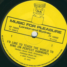 Load image into Gallery viewer, Unknown Artist : I'd Like To Teach The World To Sing And Morningtown Ride (7", Single)
