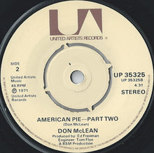 Load image into Gallery viewer, Don McLean : American Pie (7", Single, 4 P)