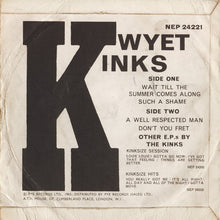 Load image into Gallery viewer, The Kinks : Kwyet Kinks (7", EP)