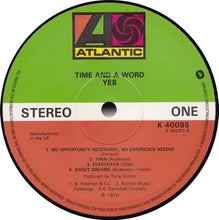 Load image into Gallery viewer, Yes : Time And A Word (LP, Album, RE)