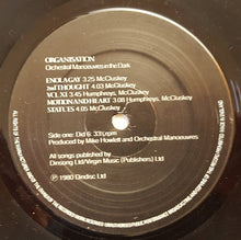 Load image into Gallery viewer, Orchestral Manoeuvres In The Dark : Organisation (LP, Album, Bla)