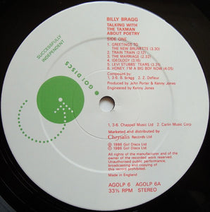Billy Bragg : Talking With The Taxman About Poetry (LP, Album, PRS)