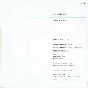 Scritti Politti With Ranking Ann : The Word Girl (7", Single)