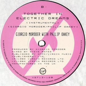 Giorgio Moroder With Philip Oakey : Together In Electric Dreams (Extended) (12", Single)