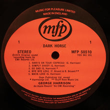 Load image into Gallery viewer, George Harrison : Dark Horse (LP, Album, RE)
