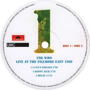 The Who : Live At The Fillmore East 1968 (3xLP, RM, 180)