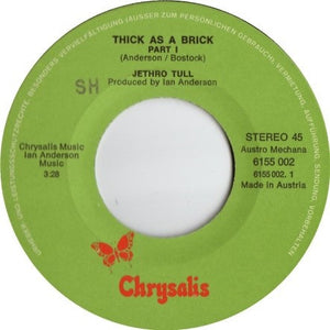 Jethro Tull : Thick As A Brick Part I + II (7", Single)