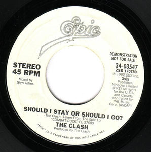 The Clash : Should I Stay Or Should I Go? (7", Single, Promo)