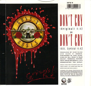 Guns N' Roses : Don't Cry (7", Single, Sil)