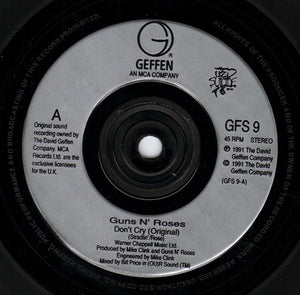 Guns N' Roses : Don't Cry (7", Single, Sil)